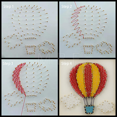 Hot Air Balloon Pattern DIY String Art Kit Sets DIY-F070-01-1