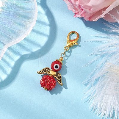 Angel Glass Seed Bead Pendant Decorations HJEW-MZ00085-05-1