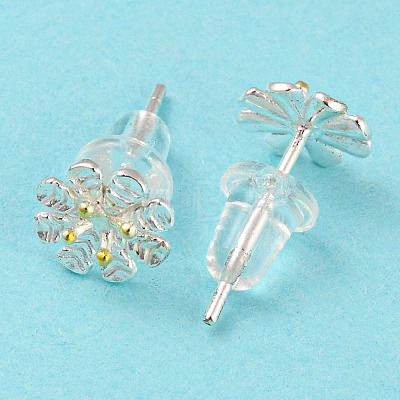 Two Tone 999 Sterling Silver Stud Earrings STER-P052-A02-S-1
