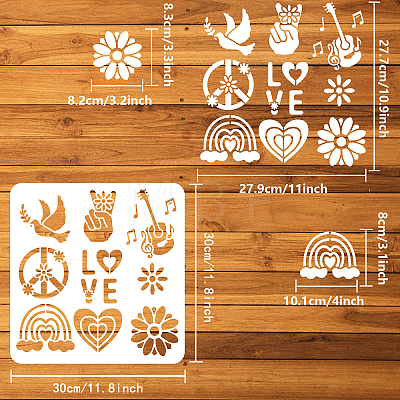 PET Hollow Out Drawing Painting Stencils DIY-WH0391-0547-1