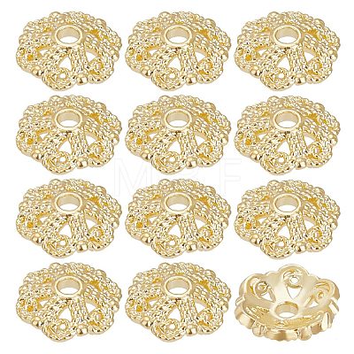 100Pcs Brass Bead Cap KK-BBC0003-85-1