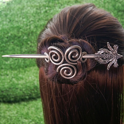 Antique Silver Viking Hair Sticks Hair Pin PW-WG2F806-29-1