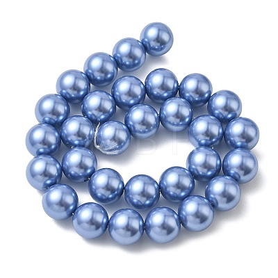 Eco-Friendly Dyed Glass Pearl Round Beads Strands HY-A002-14mm-RB015-1
