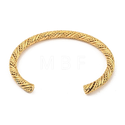 Ion Plating(IP) 304 Stainless Steel Braided Cuff Bangles BJEW-G695-04G-1