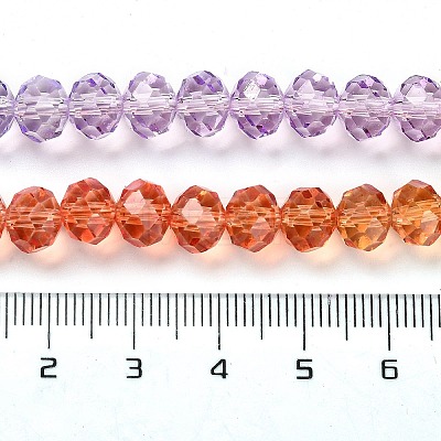 Transparent Painted Glass Beads Strands X1-DGLA-A034-T8mm-A12-1