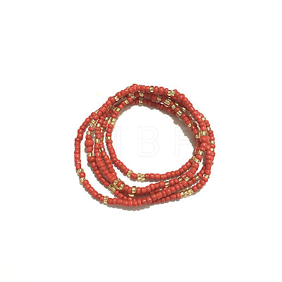 Glass Seed Beaded Waist Beads WG0248E-14-1