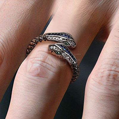 Alloy Rhinestone Cuff Open Rings WG95780-01-1