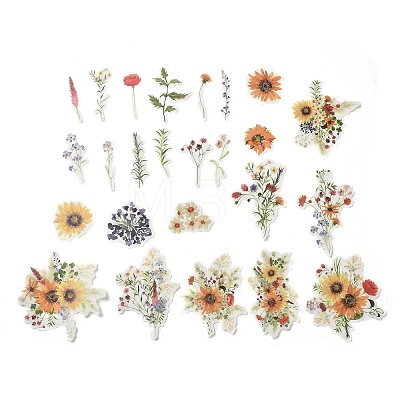 25Pcs Flowers Theme DIY Paper Stickers STIC-U004-02B-1