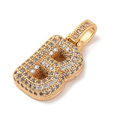 Brass Micro Pave Cubic Zirconia Pendants KK-C076-29B-G01-1