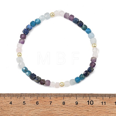 Natiral Mixed Gemstone & Electroplate Non-magnetic Synthetic Hematite Beads Stretch Bracelets for Women BJEW-JB14066-1