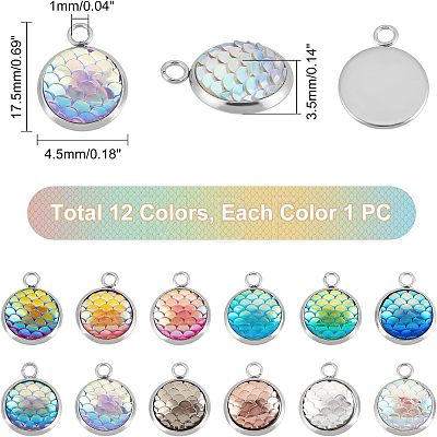 Unicraftale 24Pcs 12 Styles Resin Pendants RESI-UN0001-05-1