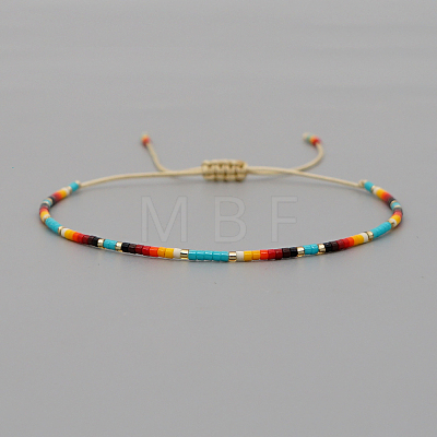 Glass Seed Heishi Braided Bead Bracelet for Women KM8576-1