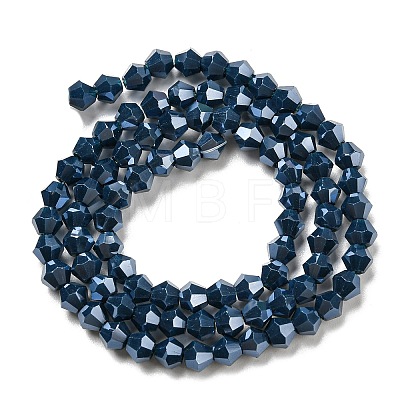 Opaque Solid Color Electroplate Glass Beads Strands GLAA-F029-P4mm-C09-1