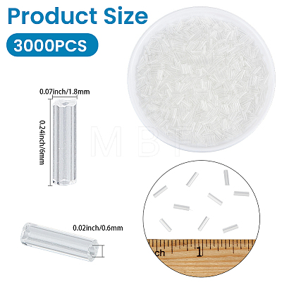 3000Pcs Glass Bugle Beads SEED-PA0001-87-1