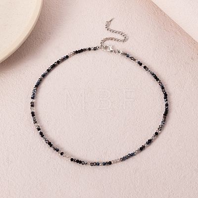 Bohemian Styles Faceted Round Glass Seed Beaded Necklaces for Women WGF25DA-04-1