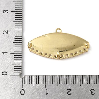 Rack Plating Brass Micro Pave Cubic Zirconia Enamel Pendants KK-P290-56A-G-1