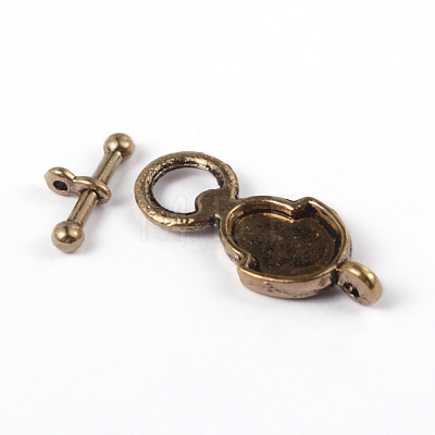 Tibetan Style Alloy Toggle Clasps X-TIBE-ZN1212-AG-NR-1