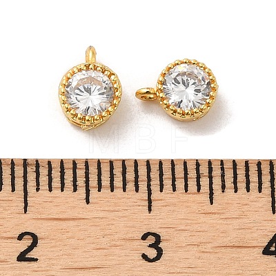 Brass with Clear Cubic Zirconia Charms KK-G477-01G-1