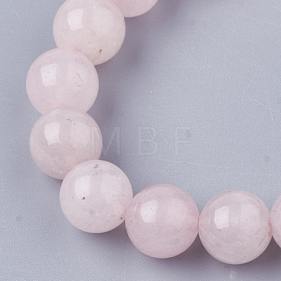 Natural Rose Quartz Bead Stretch Bracelets BJEW-S140-20B-1