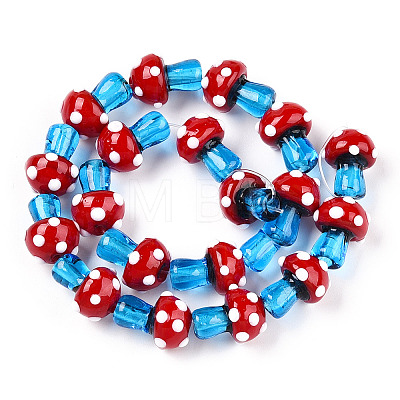 Handmade Lampwork Beads Strands X-LAMP-N024-09D-1