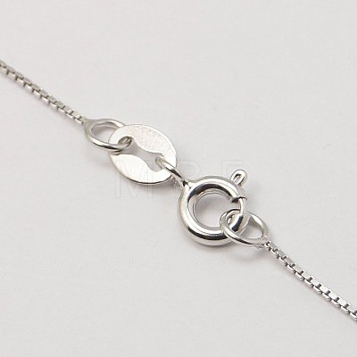 Rhodium Plated 925 Sterling Silver Box chain Necklaces X-STER-E032-107A-1
