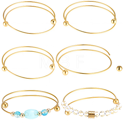 6Pcs 304 Stainless Steel Cuff Bangles Making MAK-BBC0001-21G-1