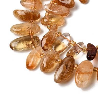 Natural Citrine(Heated) Beads Strands G-P604-A25-01-1