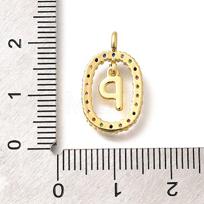 Brass Micro Pave Cubic Zirconia Pendants ZIRC-P123-01G-P02-1