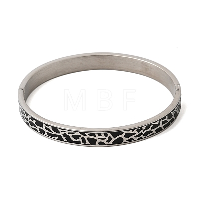 304 Stainless Steel Enamel Hinged Bangles BJEW-D408-19P-1