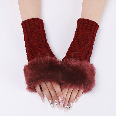Polyacrylonitrile Fiber Yarn Knitting Fingerless Gloves COHT-PW0001-15D-1