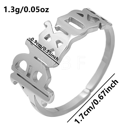 Adjustable Stainless Steel Constellations Cuff Ring for Couples TY6304-23-1