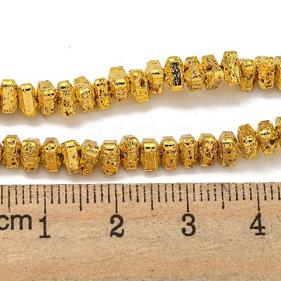 Electroplated Natural Lava Rock Beads Strands G-I360-H02-01-1