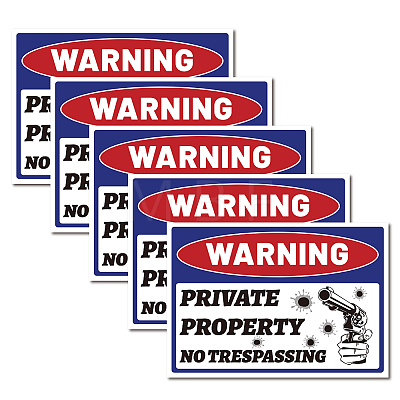 Waterproof PVC Warning Sign Stickers DIY-WH0237-008-1