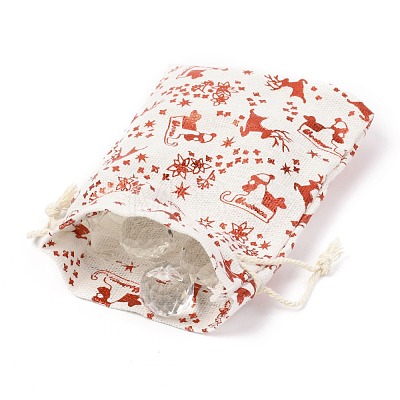 Christmas Theme Cotton Fabric Cloth Bag ABAG-H104-B18-1
