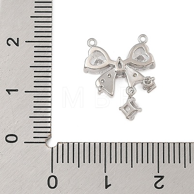 Brass Micro Pave Cubic Zirconia Connector Pendants KK-U041-01P-02-1