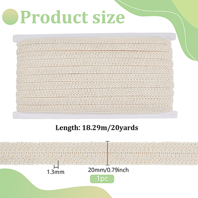 Braided Cotton Lace Ribbons SRIB-WH0011-152A-1