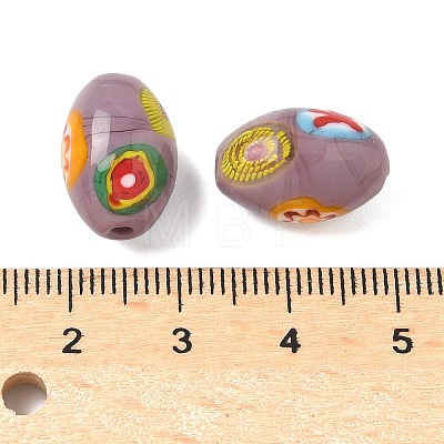 Handmade Millefiori Glass Beads LAMP-U004-02H-1