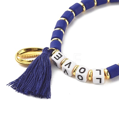 Word Love Beads Stretch Bracelet for Girl Women BJEW-JB07208-05-1