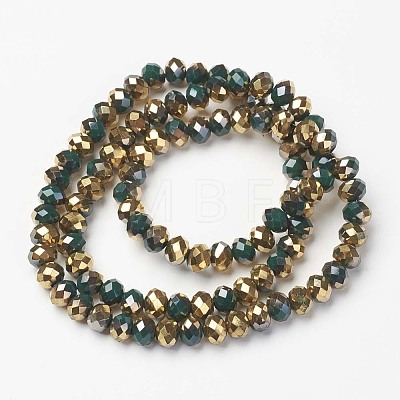 Electroplate Opaque Glass Beads Strands EGLA-A034-P1mm-O09-1