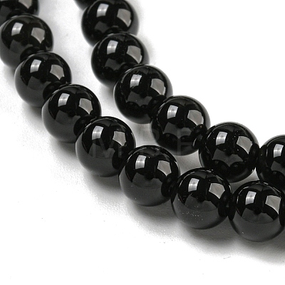 Natural Black Onyx Round Bead Strands G-R198-6mm-1