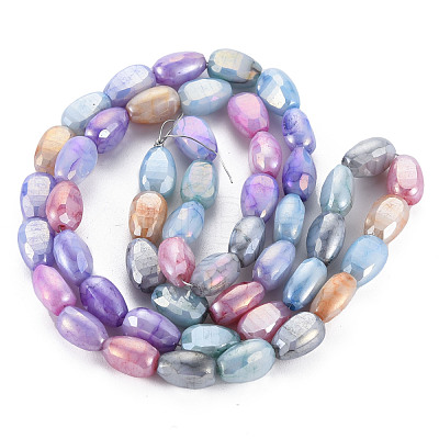 Opaque Baking Painted Crackle Glass Beads Strands EGLA-S174-21I-1