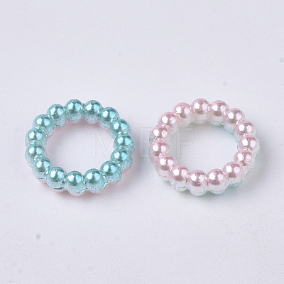 ABS Plastic Imitation Pearl Linking Rings OACR-N005-10mm-12-1