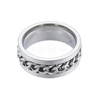 Non-Tarnish 201 Stainless Steel Curb Chain Finger Ring for Women RJEW-N043-30P-1