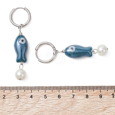 Handmade Porcelain Hoop Earrings EJEW-JE06953-1