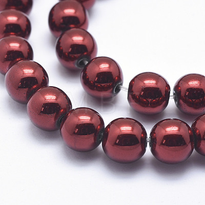 Non-magnetic Synthetic Hematite Bead Strands G-F301-6mm-02-1