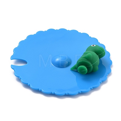 Dinosaur Food Grade Silicone Cup Cover Lid AJEW-G031-03-1