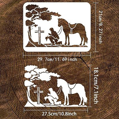 Large Plastic Reusable Drawing Painting Stencils Templates DIY-WH0202-425-1