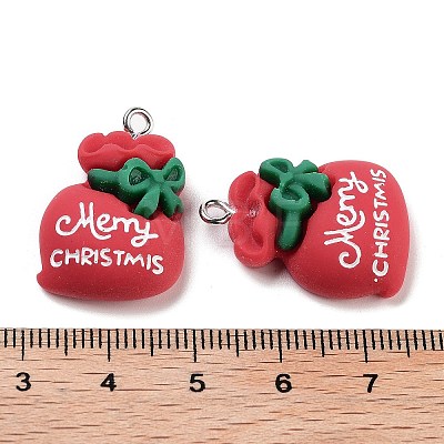 Christmas Theme Opaque Resin Pendants RESI-N039-96-1