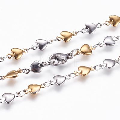 304 Stainless Steel Chain Necklaces STAS-P164-11GP-1