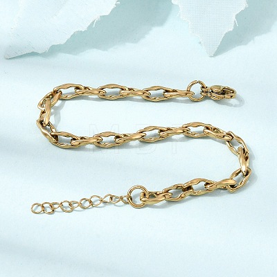 4.5MM 304 Stainless Steel Twisted Oval Link Chain Bracelets for Man and Women SA-CBAB767-17B-G-1